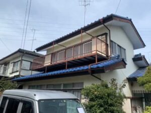 神奈川県藤沢市長後にて行った外壁・屋根塗装工事の様子