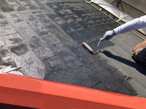 屋根の板金　錆止め塗装