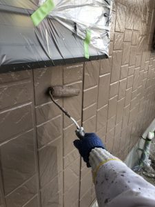 1階部分の上塗り