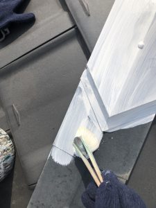 大屋根板金錆止め塗装