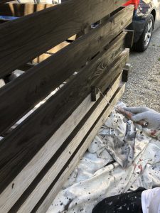 テラス木部部分の塗装