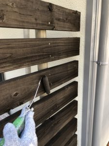 テラス木部部分の塗装