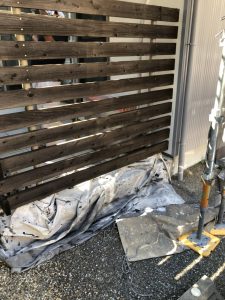 テラス木部部分の塗装