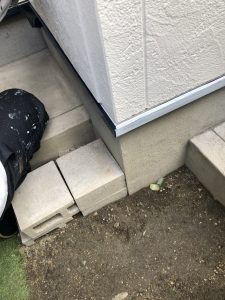 水切り箇所の錆止めの塗装