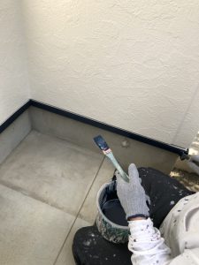 水切り箇所の錆止めの塗装