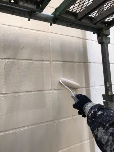 駐車場のブロック塀塗装