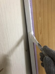木枠部の下塗り