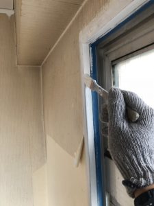 木枠部の中塗り