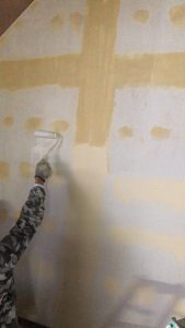 駐車場壁の下地作り